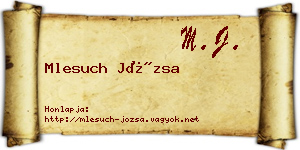Mlesuch Józsa névjegykártya